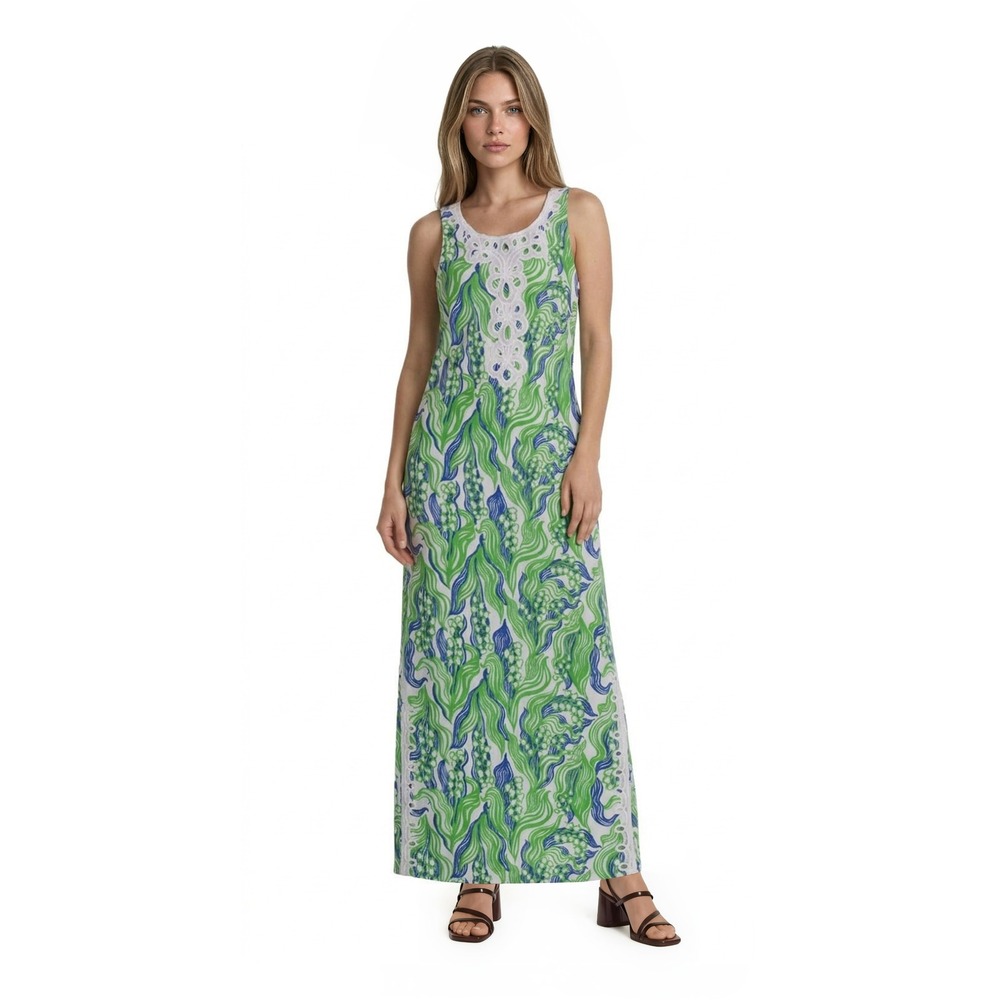 NEW Lilly Pulitzer Marleigh Maxi Dress Women Size 6 Green Blue Lilly Valley $348